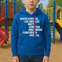West Side RESPECT Los Angeles Watts Compton Long Beach Kids Hoodie thumb 2