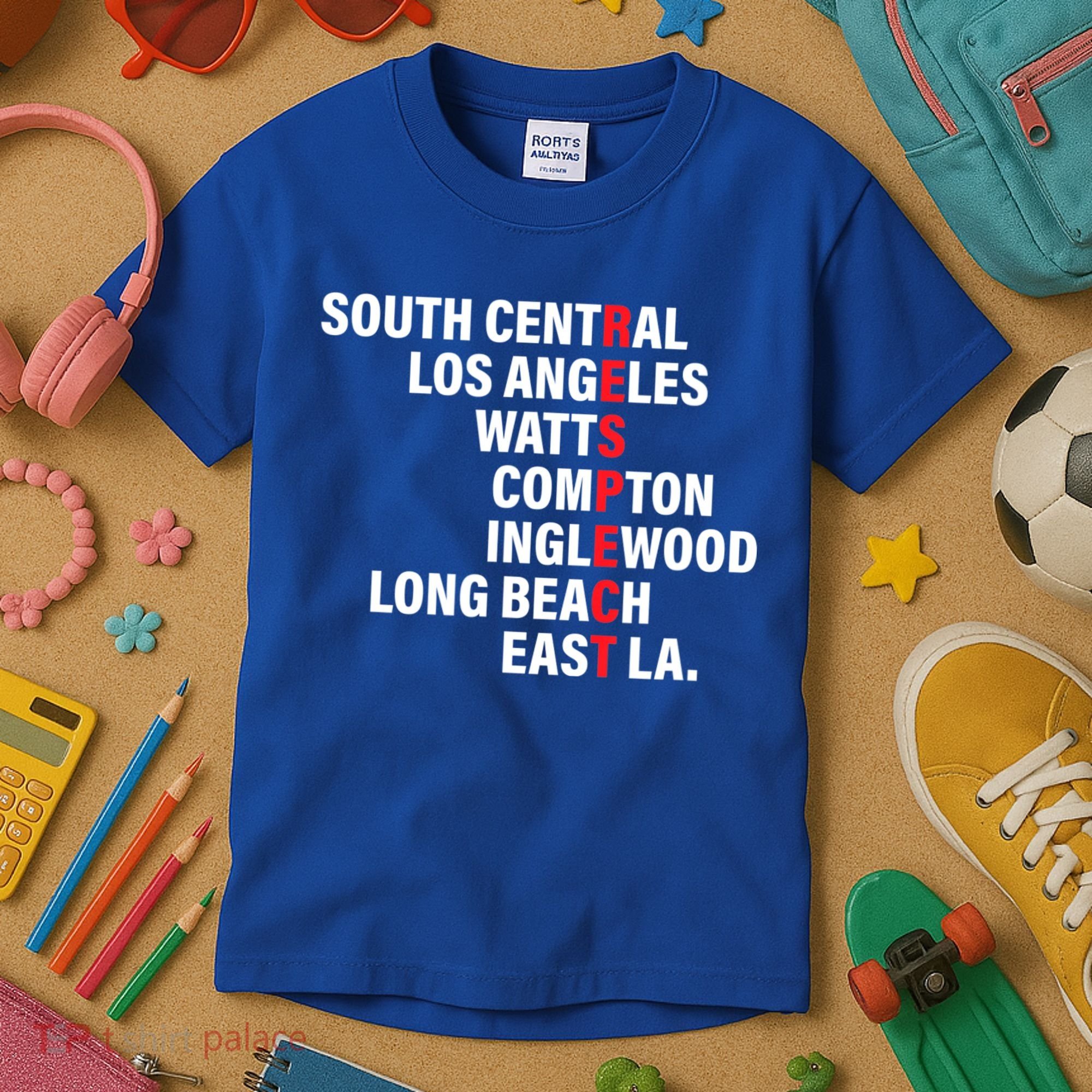 West Side RESPECT Los Angeles Watts Compton Long Beach Kids T-Shirt