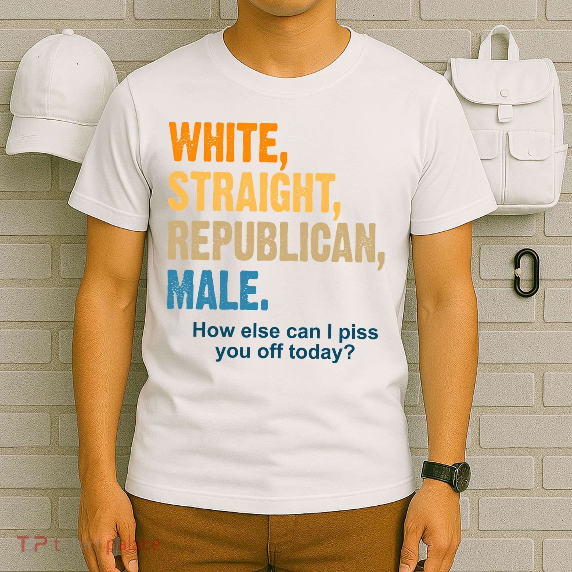 White Straight Republican Male Piss You Off Funny T-Shirt