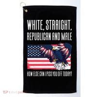 White Straight Republican Male Golf Towel thumb 0