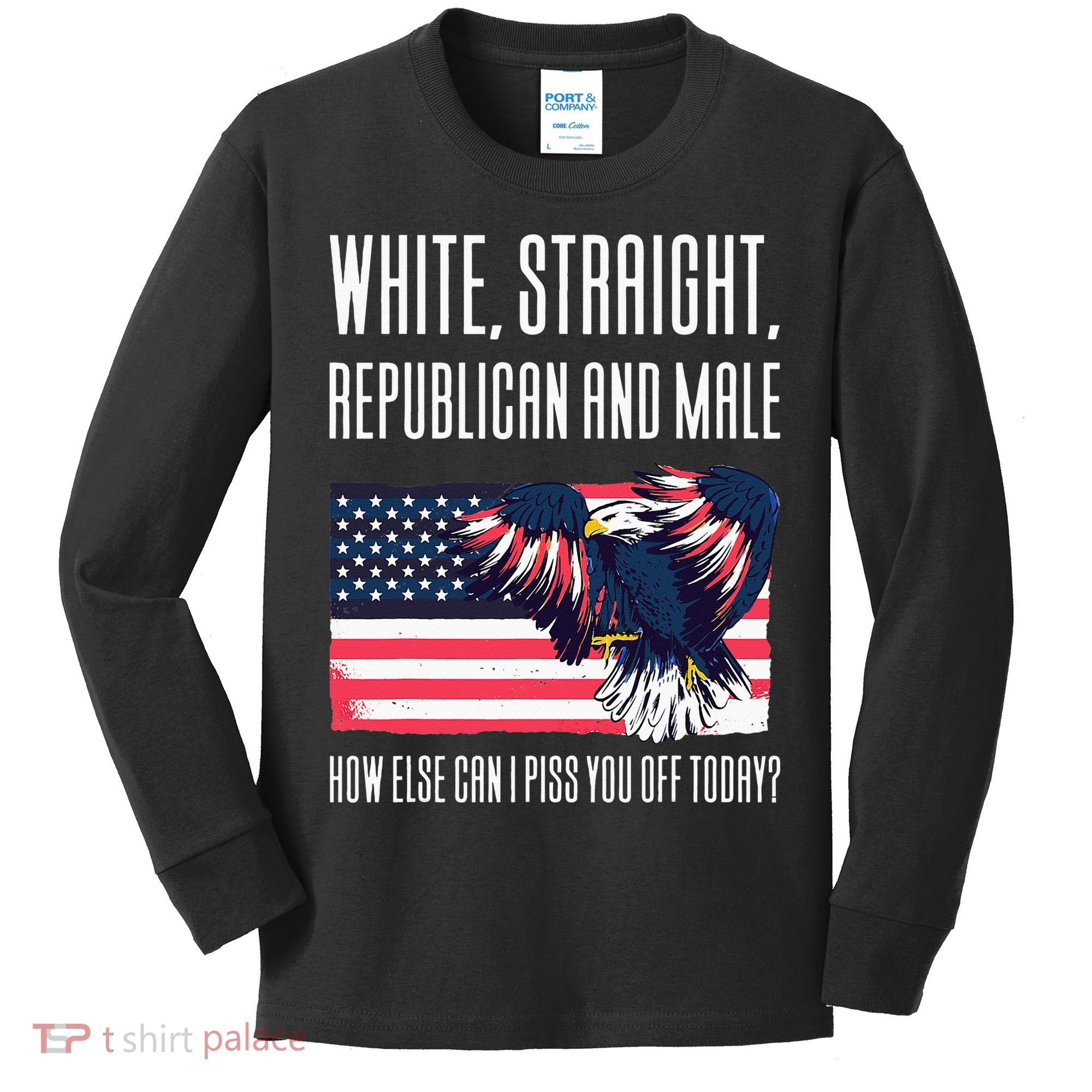 White Straight Republican Male Kids Long Sleeve Shirt