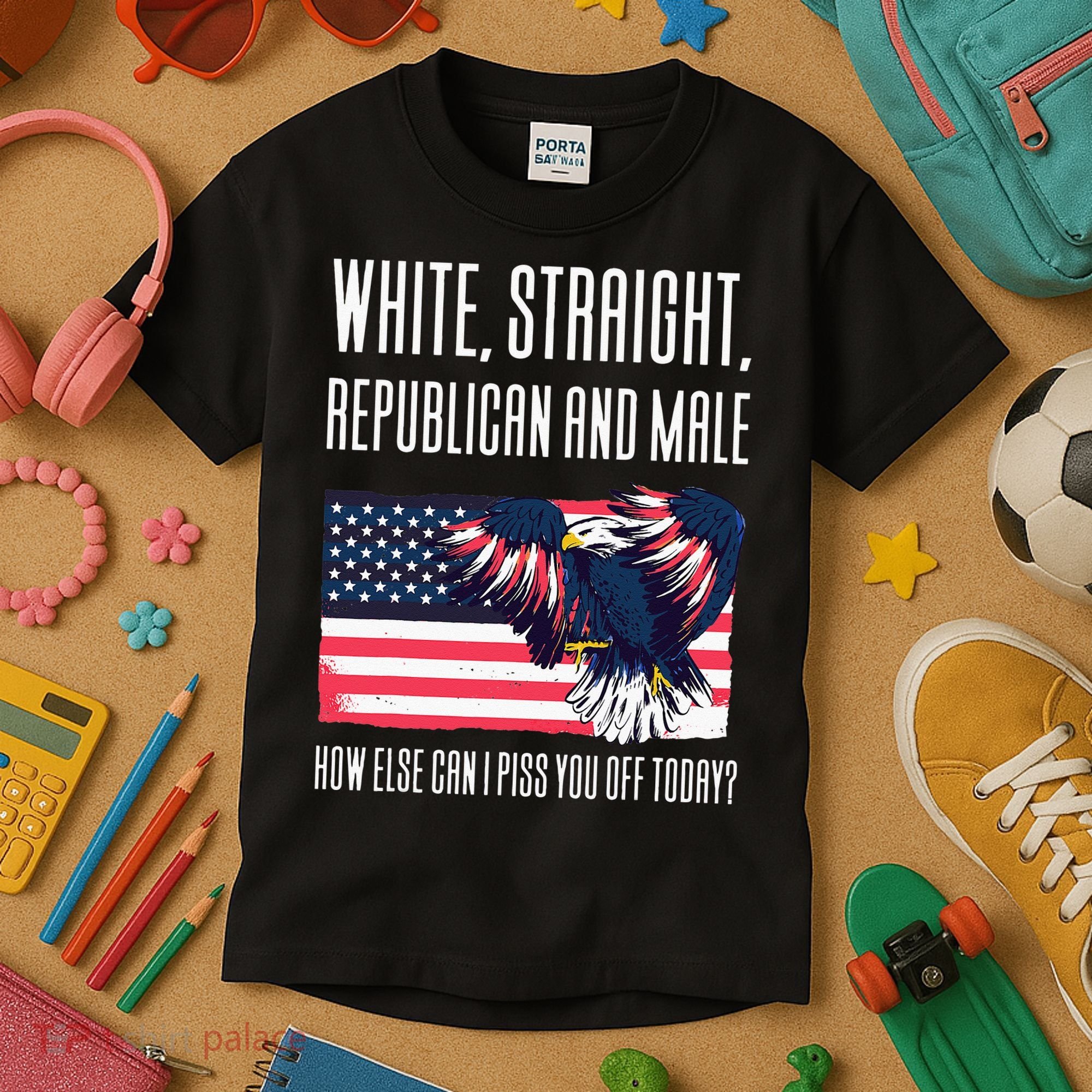 White Straight Republican Male Kids T-Shirt