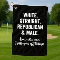 White Straight Republican Male Golf Towel thumb 1