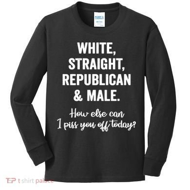 White Straight Republican Male Kids Long Sleeve Shirt