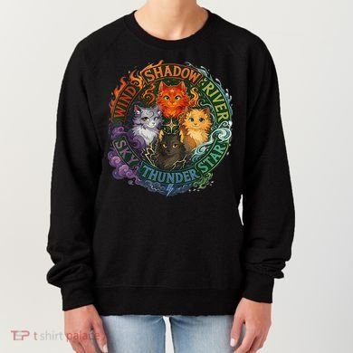 Wind Shadow River Star Thunder Sky Cat Feline Fire Women's Sweatshirt