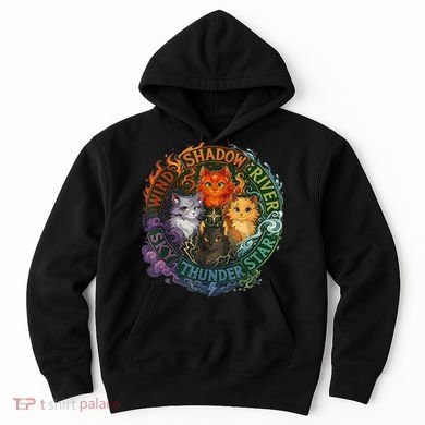 Wind Shadow River Star Thunder Sky Cat Feline Fire Hoodie