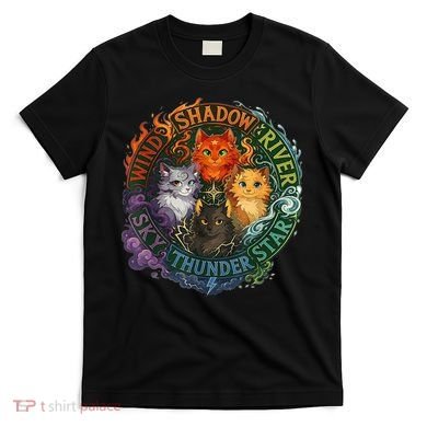 Wind Shadow River Star Thunder Sky Cat Feline Fire T-Shirt