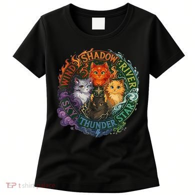Wind Shadow River Star Thunder Sky Cat Feline Fire Women's T-Shirt