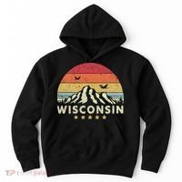 Wisconsin Shirt. Retro Style WI, USA Hoodie thumb 0