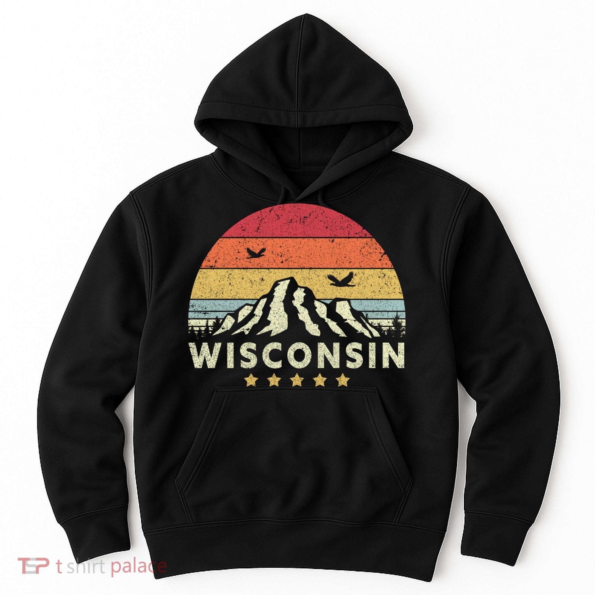 Wisconsin Shirt. Retro Style WI, USA Hoodie