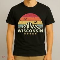 Wisconsin Shirt. Retro Style WI, USA T-Shirt thumb 3