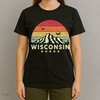 Wisconsin Shirt. Retro Style WI, USA T-Shirt thumb 4