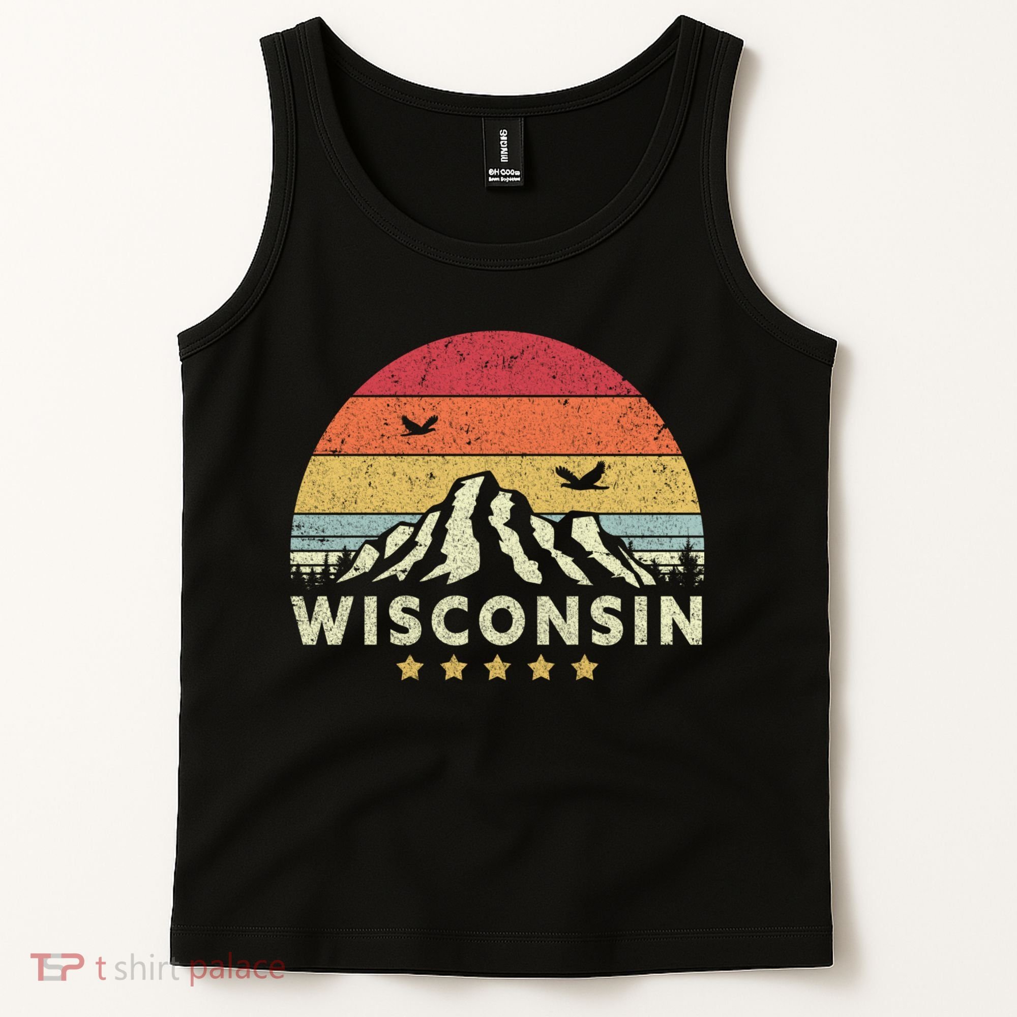 Wisconsin Shirt. Retro Style WI, USA Tank Top