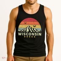 Wisconsin Shirt. Retro Style WI, USA Tank Top thumb 3
