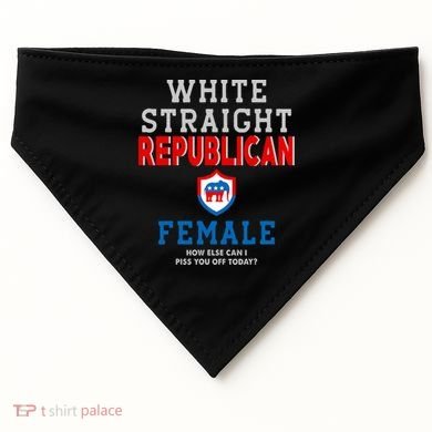 White Straight Republican Female USA-Made Doggie Bandana