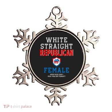 White Straight Republican Female Ornament