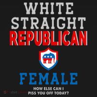 White Straight Republican Female Ornament thumb 1