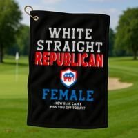 White Straight Republican Female Golf Towel thumb 1