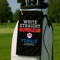 White Straight Republican Female Golf Towel thumb 2