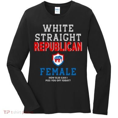 White Straight Republican Female Women's Long Sleeve Shirt