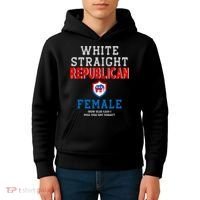 White Straight Republican Female Kids Hoodie thumb 4