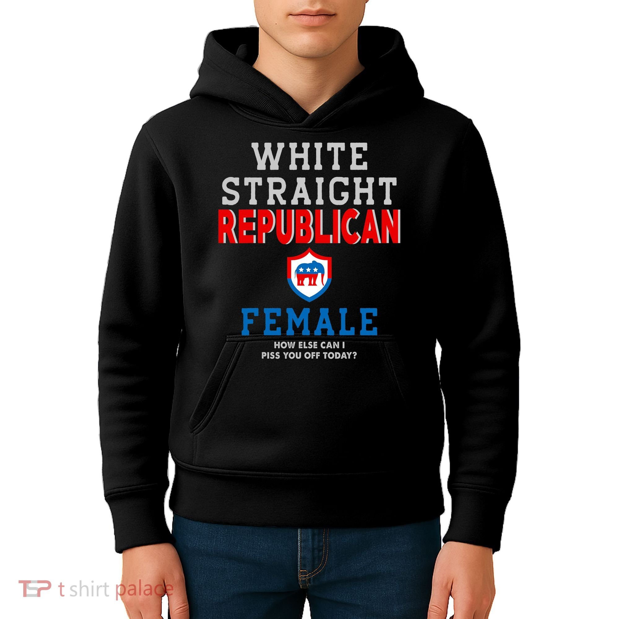 White Straight Republican Female Kids Hoodie