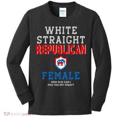 White Straight Republican Female Kids Long Sleeve Shirt