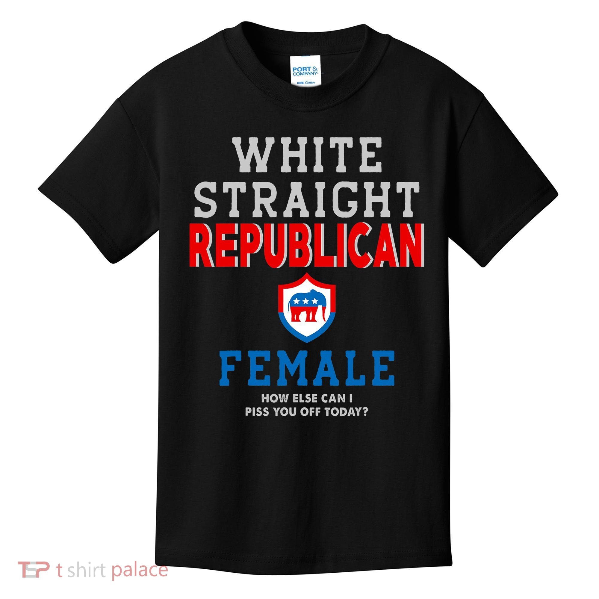 White Straight Republican Female Kids T-Shirt