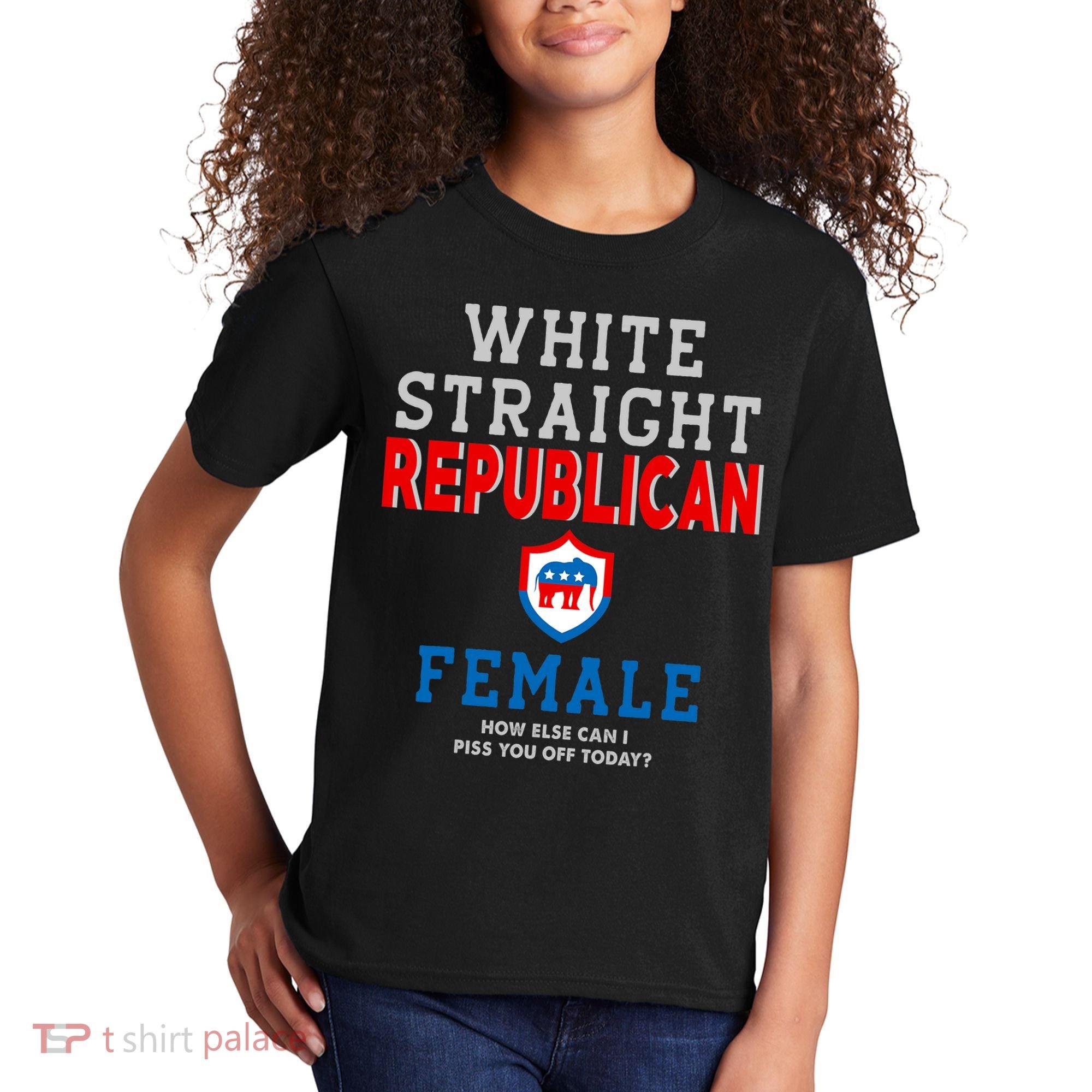 White Straight Republican Female Kids T-Shirt
