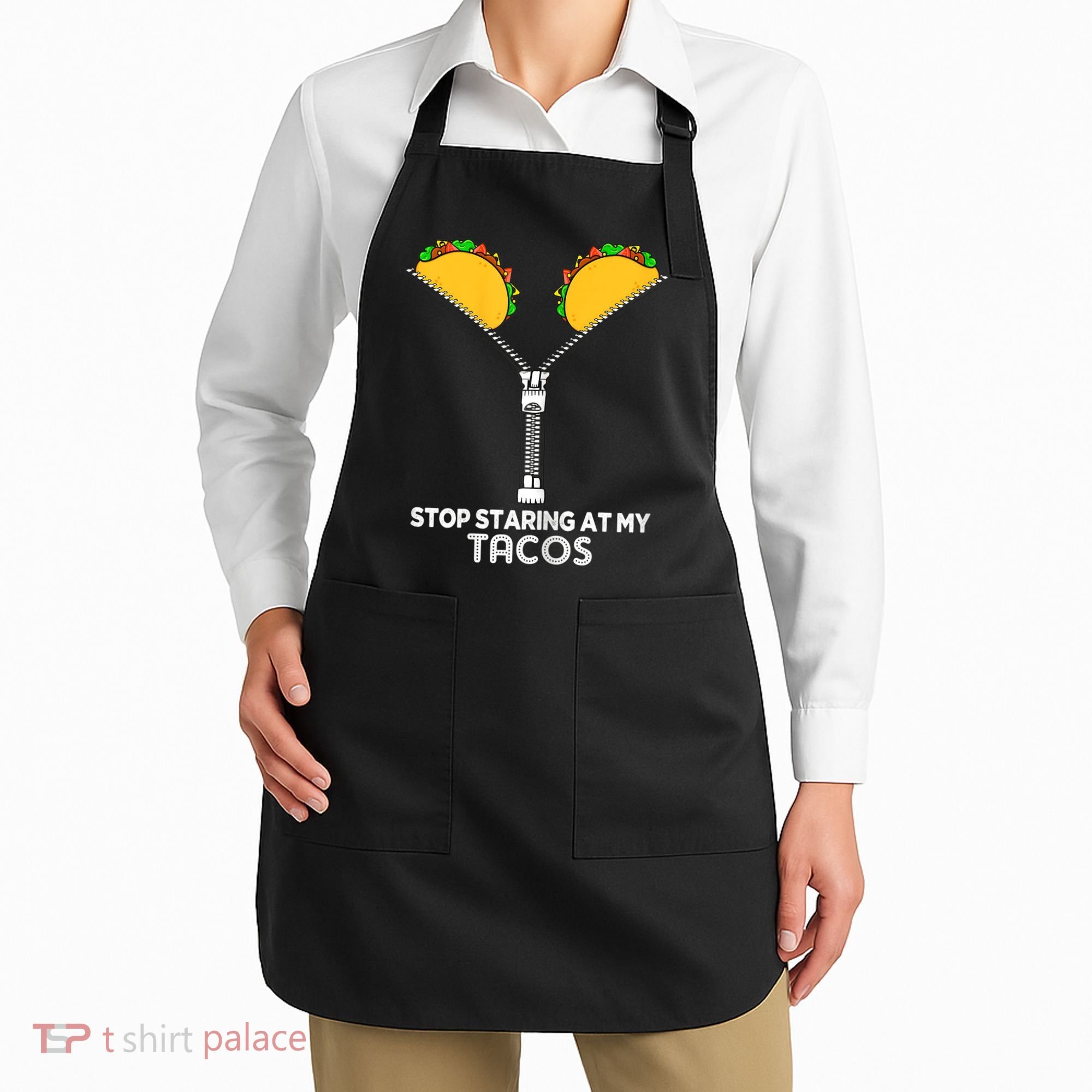 Wo Stop Staring At My Tacos Mexican Cinco De Mayo Apron