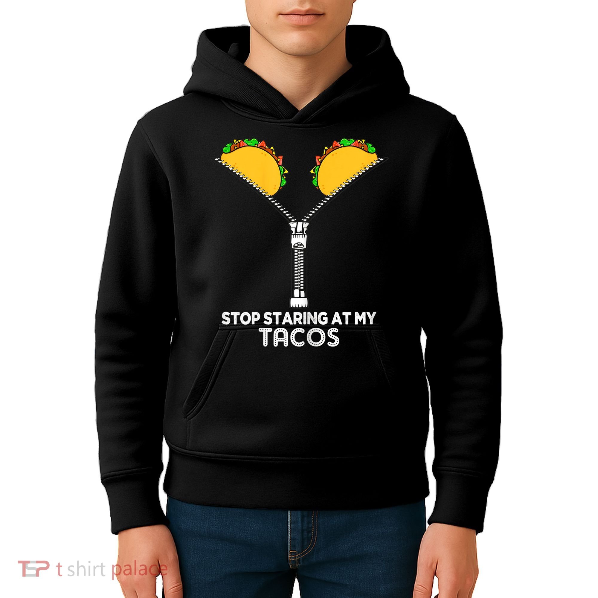 Wo Stop Staring At My Tacos Mexican Cinco De Mayo Kids Hoodie