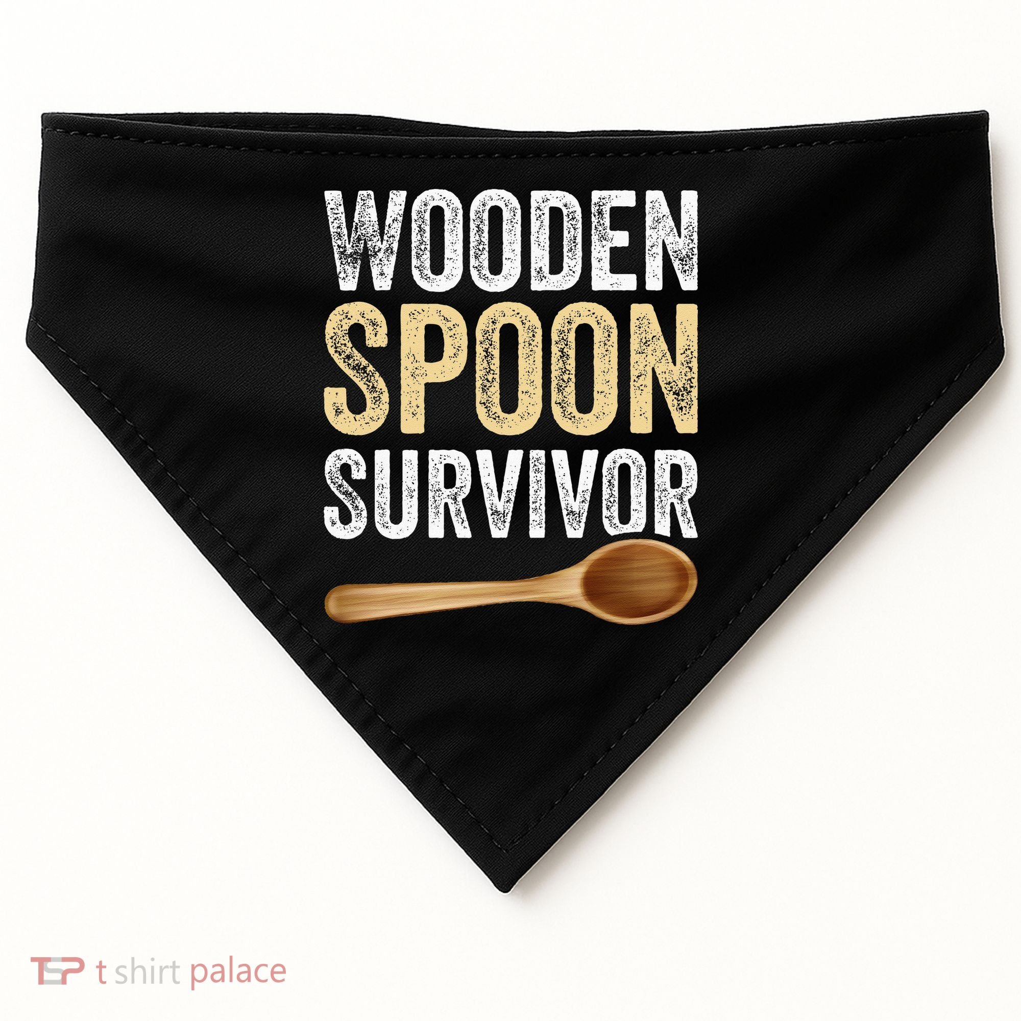 Wooden Spoon Survivor Funny Wooden Spoon Survivor Meme USA-Made Doggie Bandana