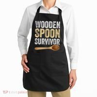 Wooden Spoon Survivor Funny Wooden Spoon Survivor Meme Apron thumb 2