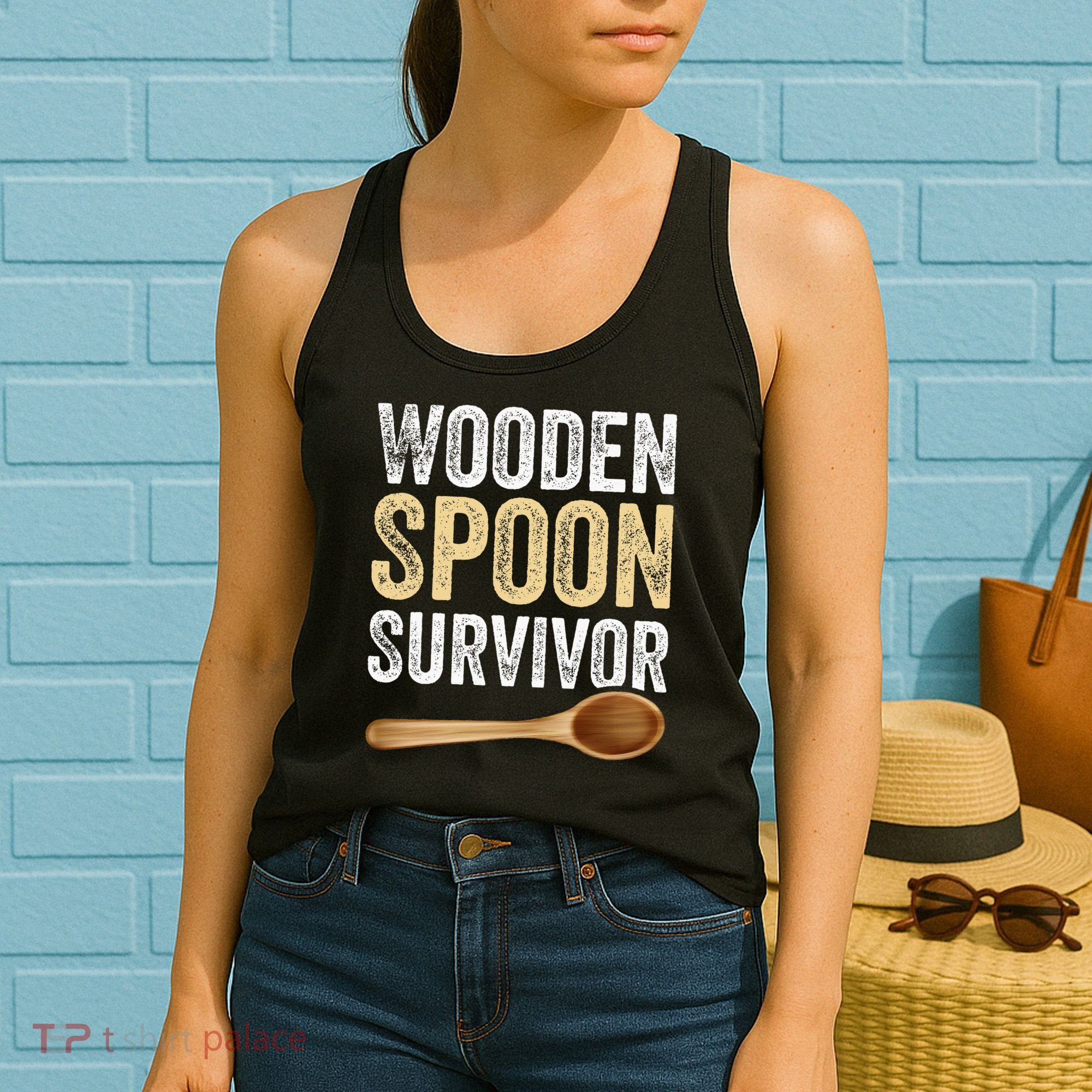 Wooden Spoon Survivor Funny Wooden Spoon Survivor Meme Women's Tank Top