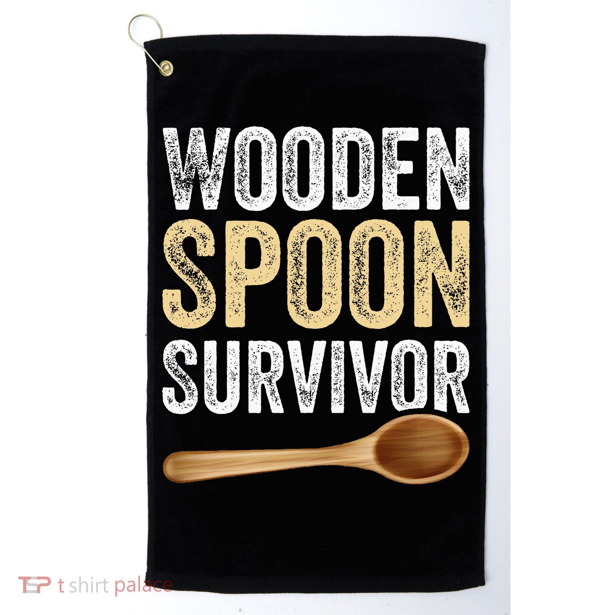 Wooden Spoon Survivor Funny Wooden Spoon Survivor Meme Golf Towel