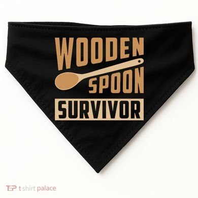 Wooden Spoon Survivor Funny USA-Made Doggie Bandana