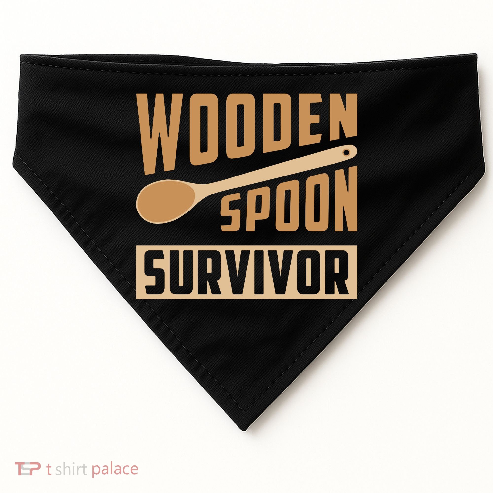 Wooden Spoon Survivor Funny USA-Made Doggie Bandana