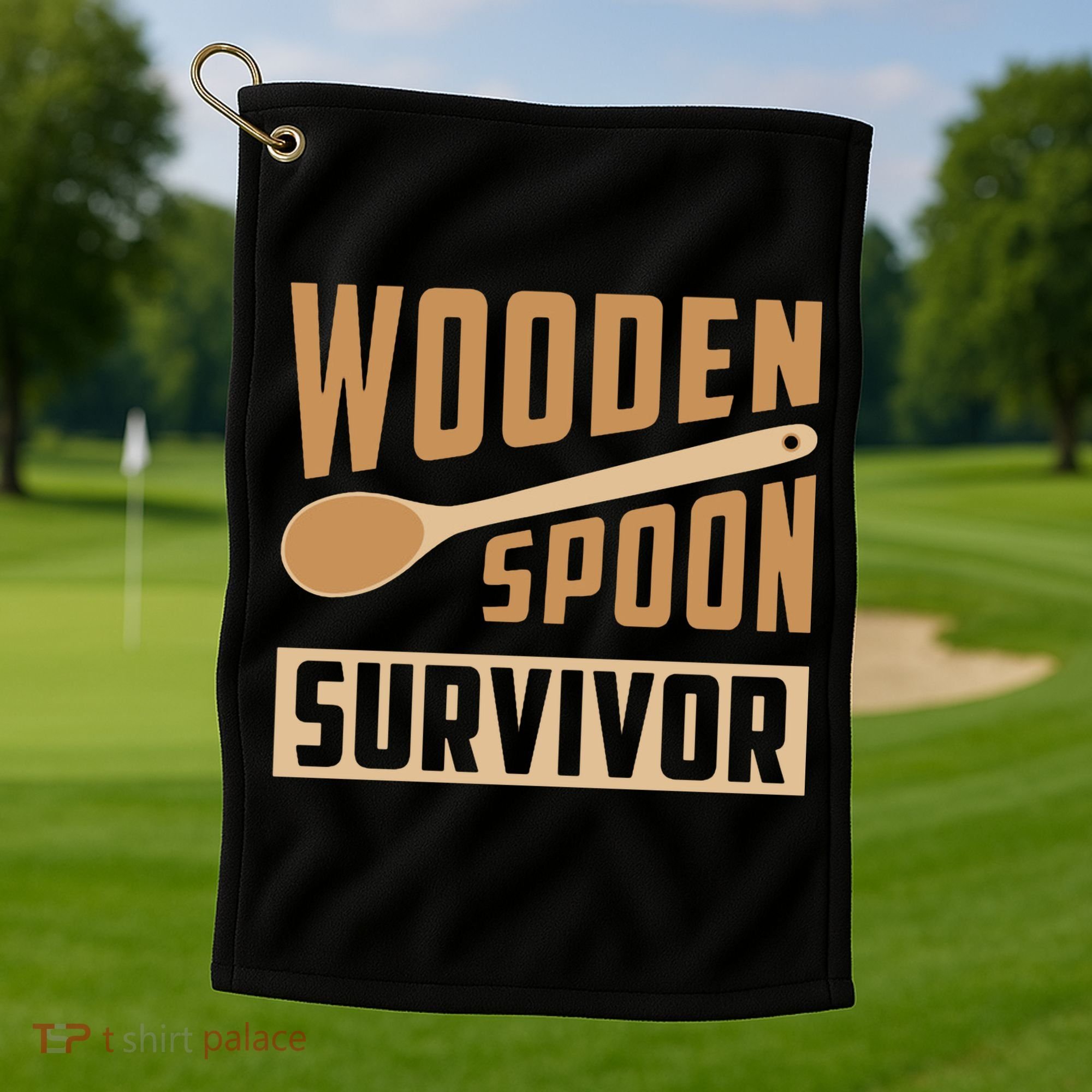 Wooden Spoon Survivor Funny Golf Towel