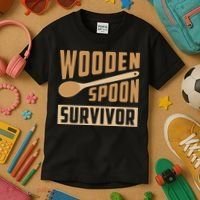 Wooden Spoon Survivor Funny Kids T-Shirt thumb 3