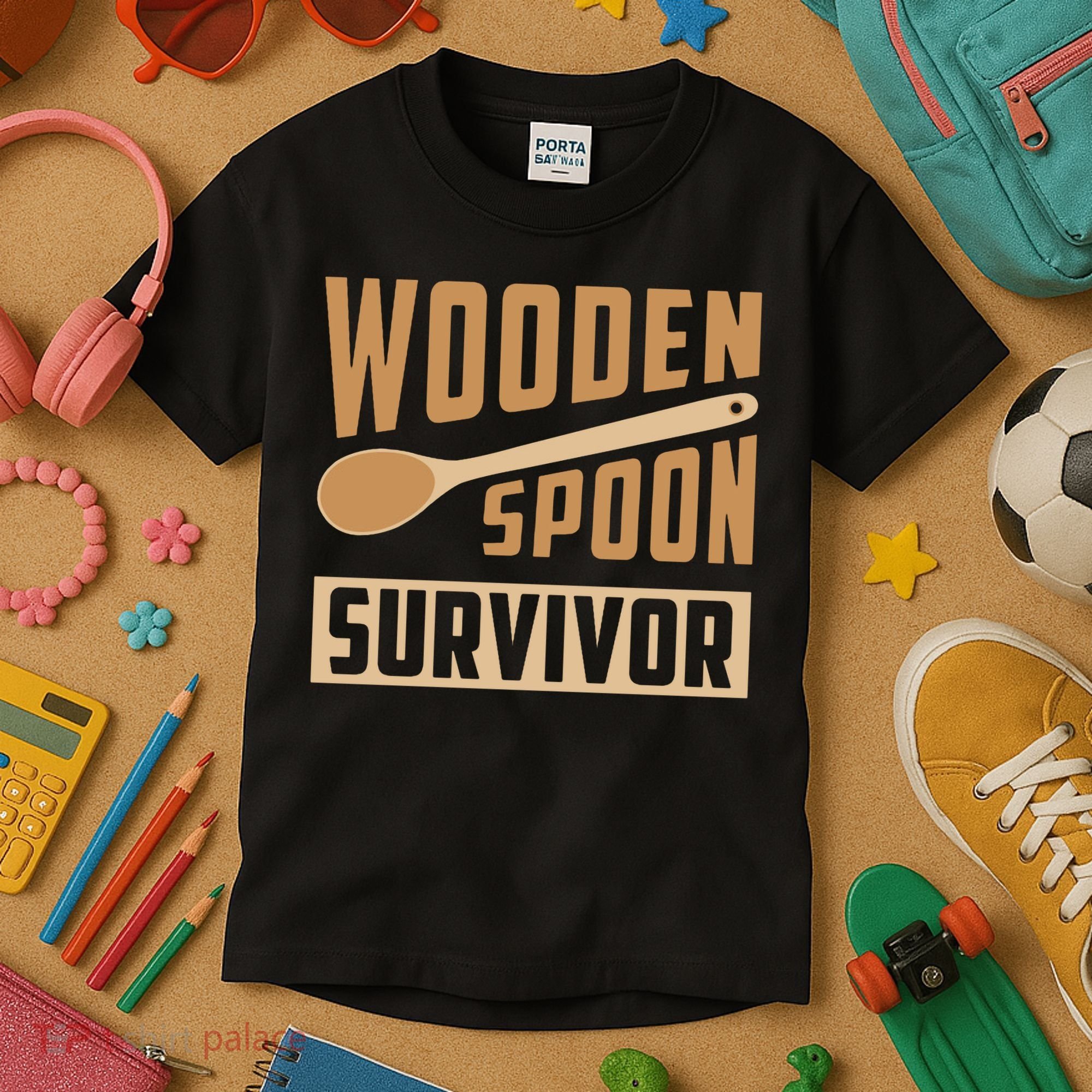Wooden Spoon Survivor Funny Kids T-Shirt