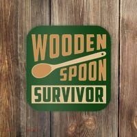 Wooden Spoon Survivor Funny Coaster thumb 0