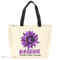 Warrior Survivor Support Domestic Violence Awareness Tote Bag thumb 0