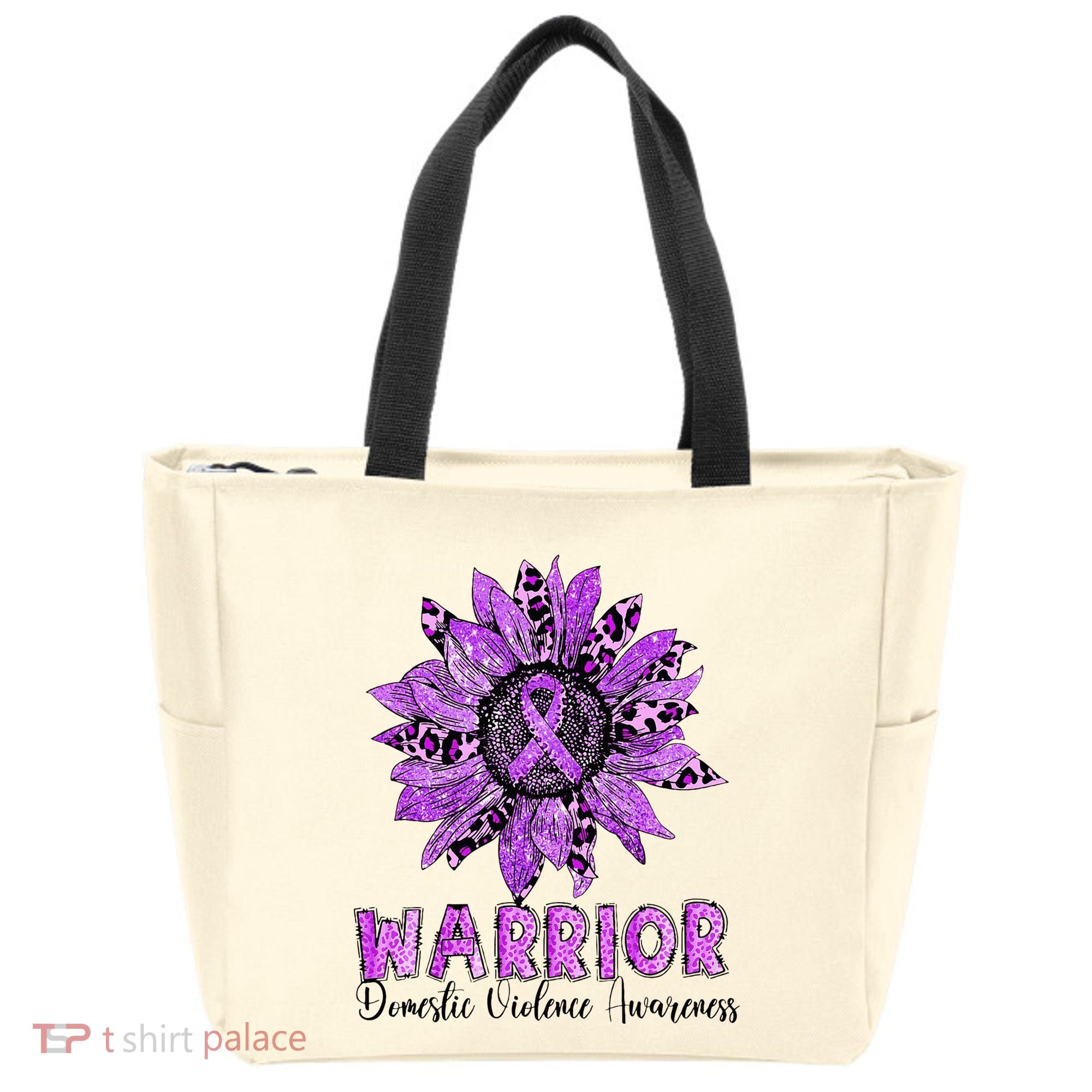 Warrior Survivor Support Domestic Violence Awareness Tote Bag