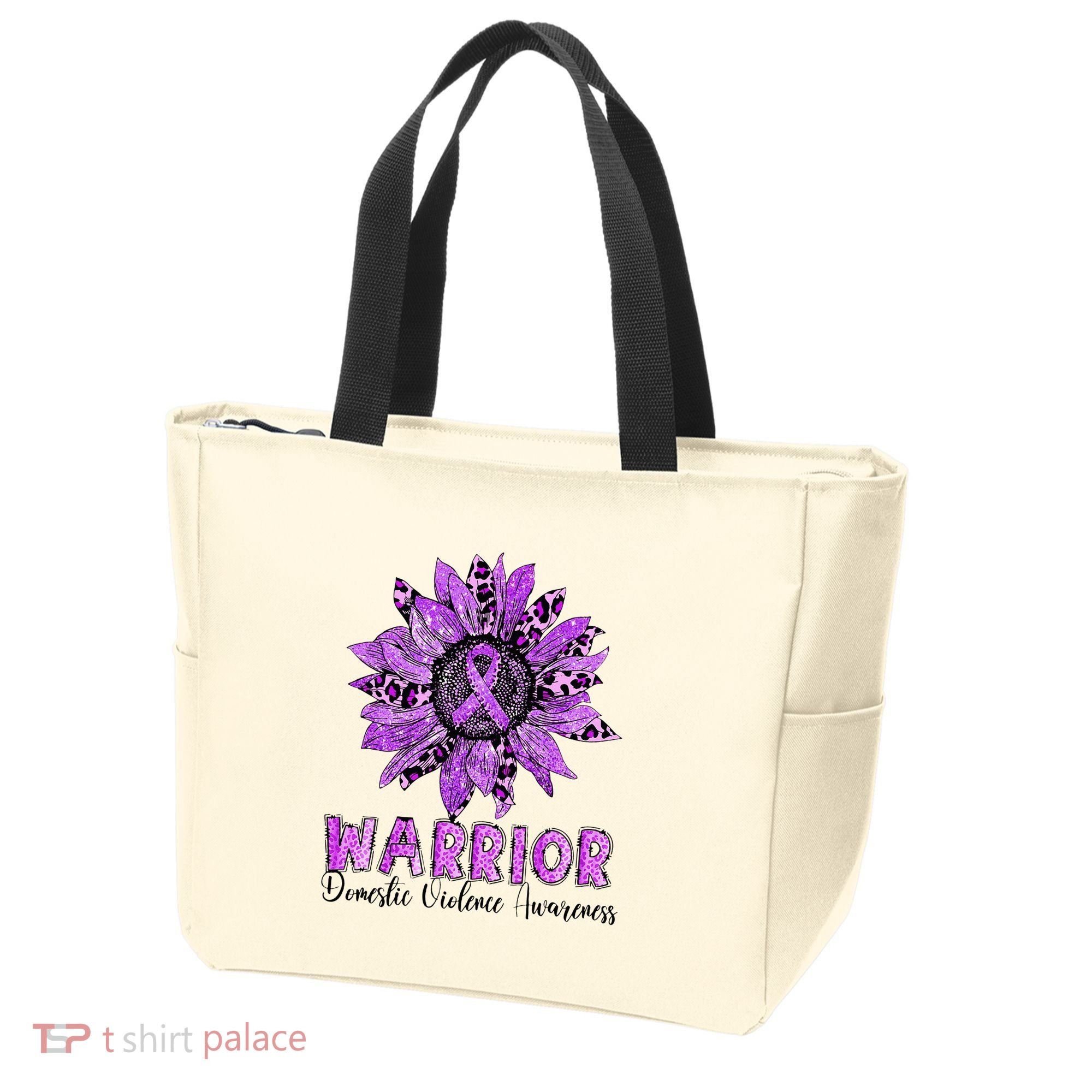 Warrior Survivor Support Domestic Violence Awareness Tote Bag