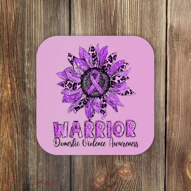 Warrior Survivor Support Domestic Violence Awareness Coaster