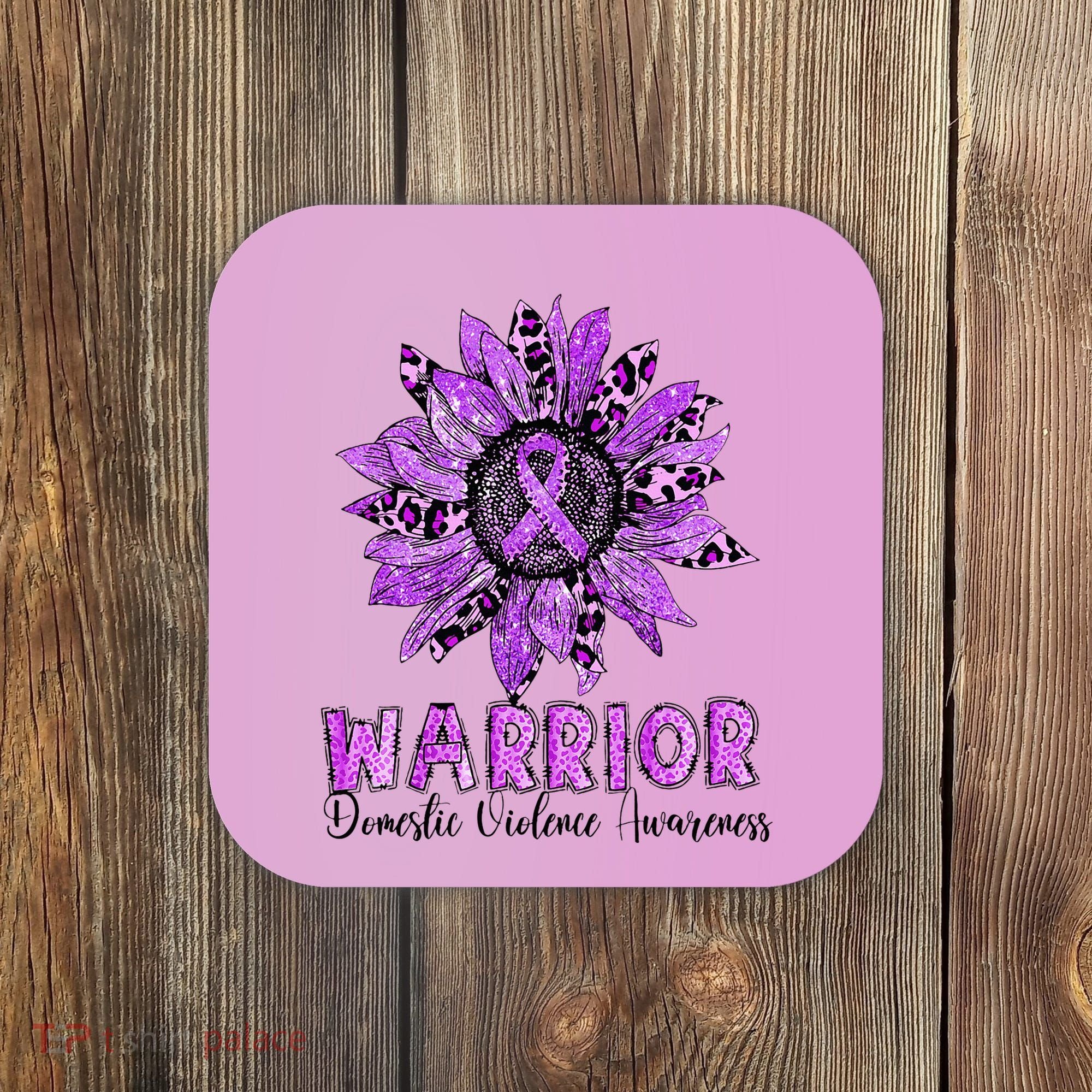 Warrior Survivor Support Domestic Violence Awareness Coaster