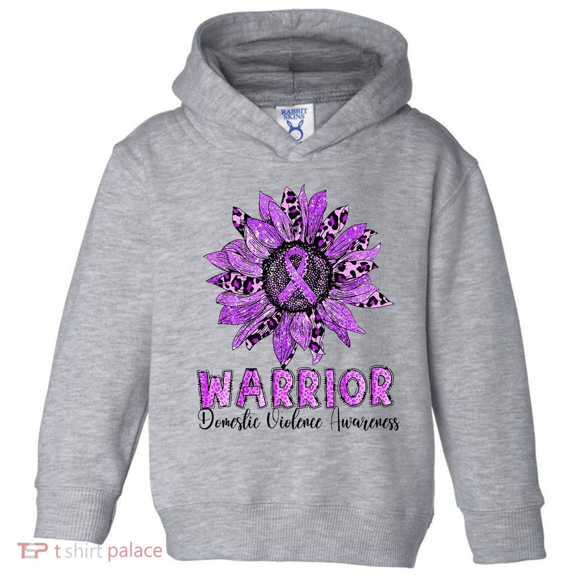 Warrior Survivor Support Domestic Violence Awareness Toddler Hoodie