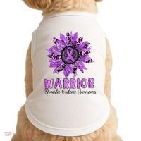 Warrior Survivor Support Domestic Violence Awareness Doggie Tank thumb 0