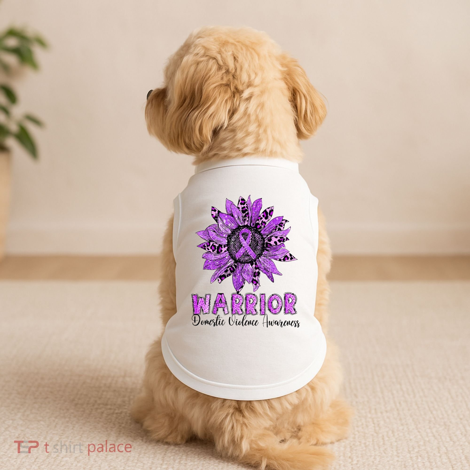 Warrior Survivor Support Domestic Violence Awareness Doggie Tank