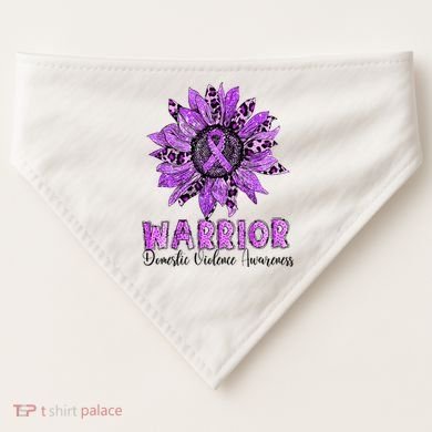 Warrior Survivor Support Domestic Violence Awareness USA-Made Doggie Bandana